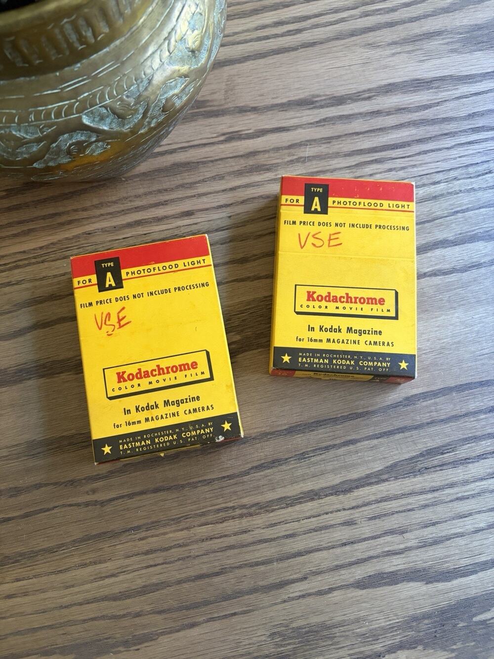 Vintage Kodak Kodachrome Film 16mm Movie Light NOS Type A Expired 1961 Two Boxes